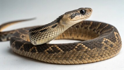 Fototapeta premium Antiguan Racer Snake on studio background 