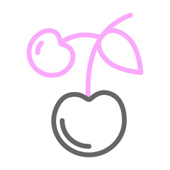Cherry Vector Line Lt Pink Grey Icon Design