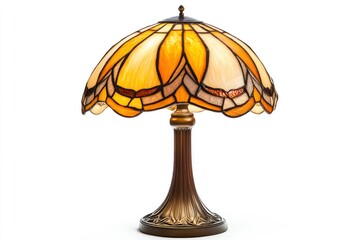 Table Lamp with Stained Glass Shade Illuminating Home Decor