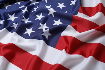 Beautiful waving star and striped American flag
