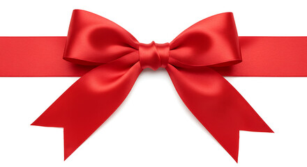 Fototapeta premium Radiant Red Satin Bow: Festive Gift Ribbon AI Generated