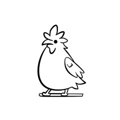 hen and rooster cartoon illustration