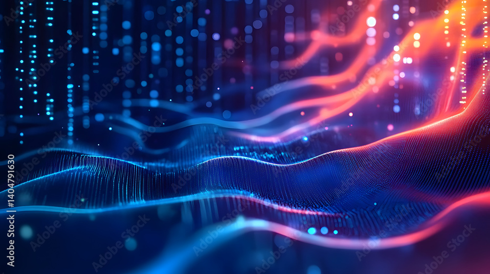 Poster digital abstract background for technological operations, neural networks, ai, data transmission and