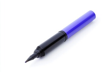 Blue Felt Tip Pen Close Up on White Background