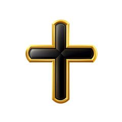 Obraz premium Elegant Black and Gold Cross Religious Symbol, Faith, and Spirituality