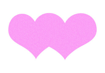 pink heart with noise texture on transparent background, space for text