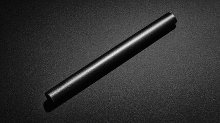 Fototapeta premium A black cylindrical object with a smooth surface and a slight curve.