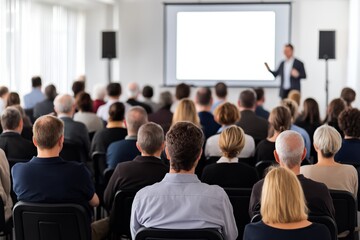 Obraz premium Business Presentation in Conference Room with Attentive Audience