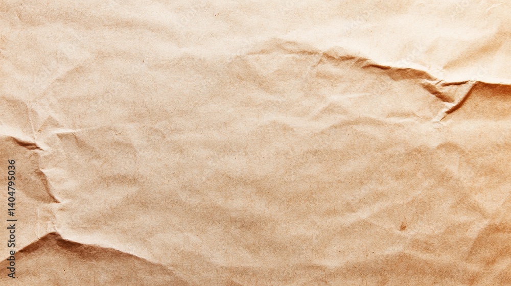 Poster crumpled brown paper background with subtle texture, suitable for artistic or design projects