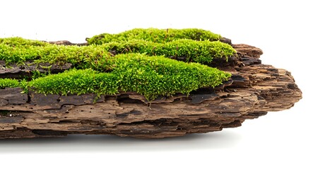 Emerald Embrace: Moss-Draped Driftwood AI Generated