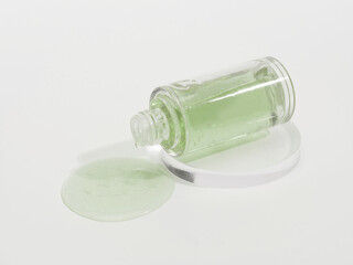 Cosmetic ampoules placed in the sunlit area
