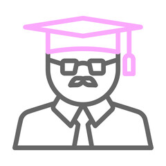 Professor Vector Line Lt Pink Grey Icon Design