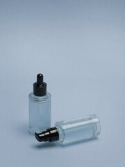 Cosmetic ampoules placed in the sunlit area