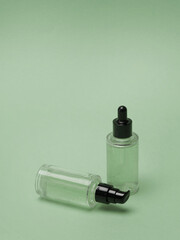 Cosmetic ampoules placed in the sunlit area