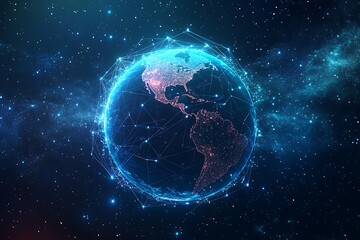 Obraz premium A Visual Concept of Global Communication Network Representing Connectivity
