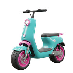 Charming Electric Moped Illustration, Modern Transportation in Playful Style