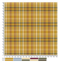 Plaid fabric pattern, blue, brown, cream, seamless for textiles, and for designing clothes, skirts or decorative fabrics. Vector illustration.