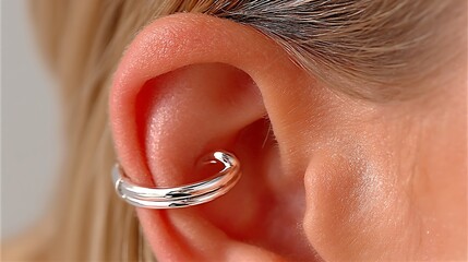 Ear Piercing Jewelry Closeup.