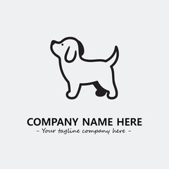 Dog illustration black and white for logo company vector image

