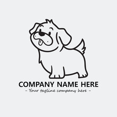 Dog illustration black and white for logo company vector image
