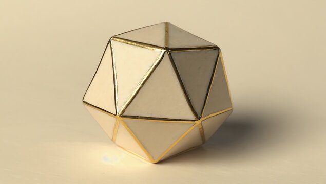 White and gold geometric object