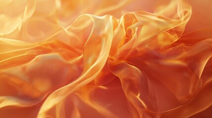 Obraz premium Soft flowing orange fabric in dreamy abstract motion