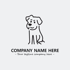 Dog illustration black and white for logo company vector image
