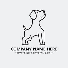 Dog illustration black and white for logo company vector image
