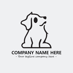 Dog illustration black and white for logo company vector image
