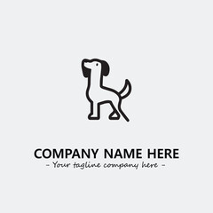 Dog illustration black and white for logo company vector image
