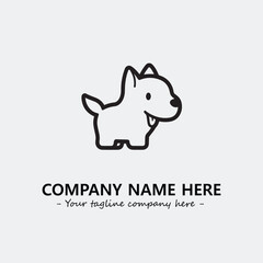 Dog illustration black and white for logo company vector image
