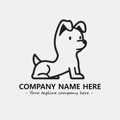 Dog illustration black and white for logo company vector image
