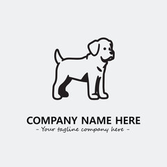 Dog illustration black and white for logo company vector image
