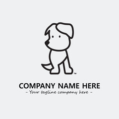Dog illustration black and white for logo company vector image
