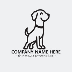 Dog illustration black and white for logo company vector image

