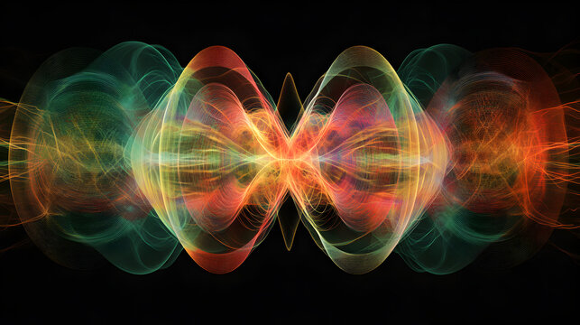 image of signal waveforms radiating out from a central point, symbolizing the power and range of wireless networks 