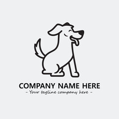 Dog illustration black and white for logo company vector image
