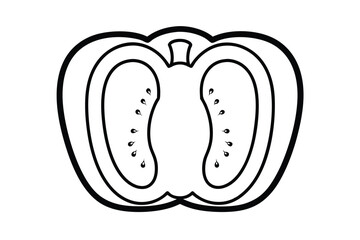 Tomato Slice Line Art Black And White Vegetable Illustration Minimalist Design Food Graphic Simple Outlined Icon Fresh Ingredient Healthy Eating