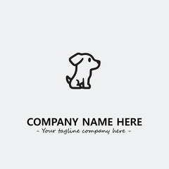 Dog illustration black and white for logo company vector image
