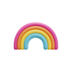 Fototapeta premium Vibrant rainbow arc with 3D effect on pristine white background display