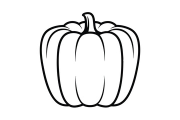 Simple Black And White Pumpkin Outline Vector Illustration For Fall Designs Or Halloween Graphics