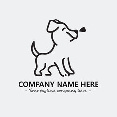 Dog illustration black and white for logo company vector image
