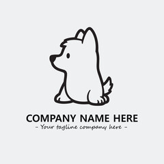 Dog illustration black and white for logo company vector image
