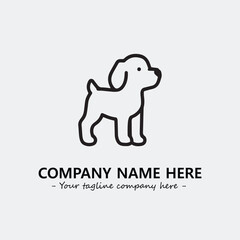 Dog illustration black and white for logo company vector image
