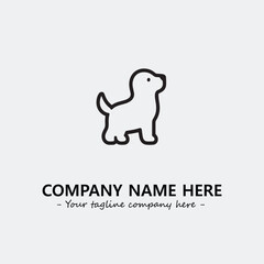 Dog illustration black and white for logo company vector image
