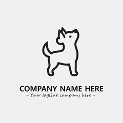 Dog illustration black and white for logo company vector image
