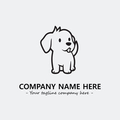 Dog illustration black and white for logo company vector image
