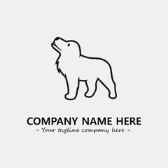Obraz premium Dog illustration black and white for logo company vector image 