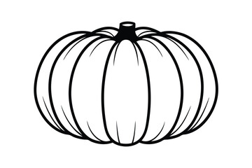 Halloween Pumpkin Vector Outline Illustration With Simple Graphic Design Ideal For Coloring Pages And Templates