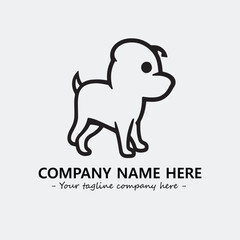 Dog illustration black and white for logo company vector image
